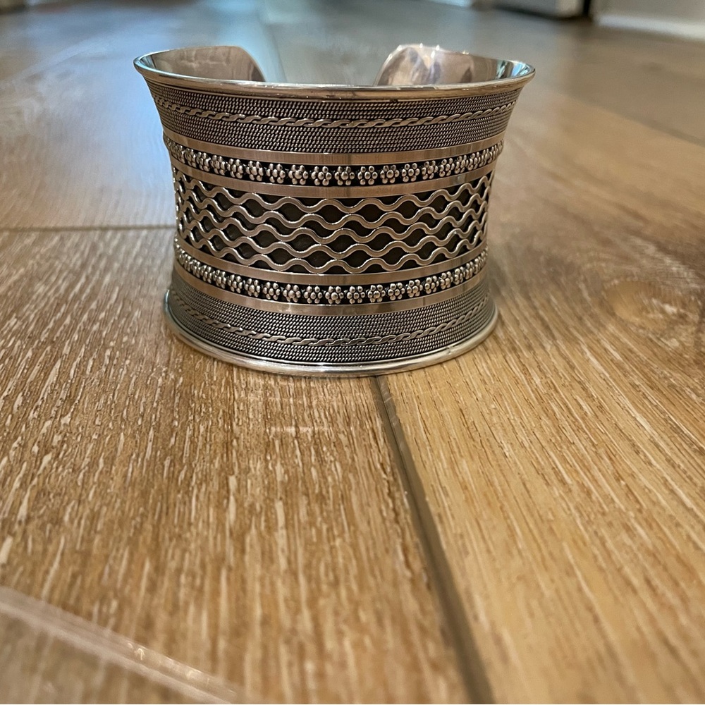 Sterling tribal cuff